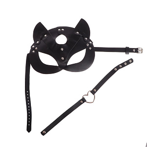 Карнавальный набор «Строгая киска» (БДСМ-маска, чокер)